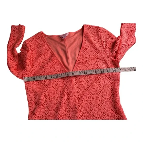 Lilly Pulitzer Lamora Pucker Pink‎ Breakers Lined Size Medium Lace Tunic Dress - Picture 8 of 16